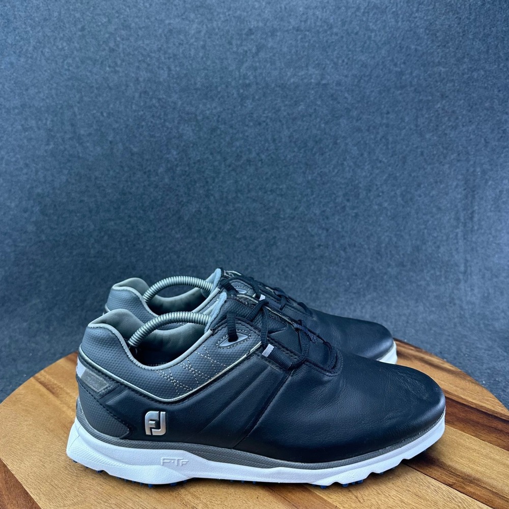 FootJoy Pro SL Golf Shoes Mens Size 7.5W Black Grey Spikeless Leather 53077